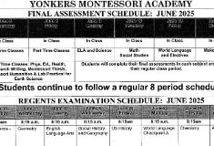 Finals & Regents Schedule 2025